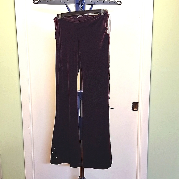 Purple Velvet flair pants - Picture 1 of 5